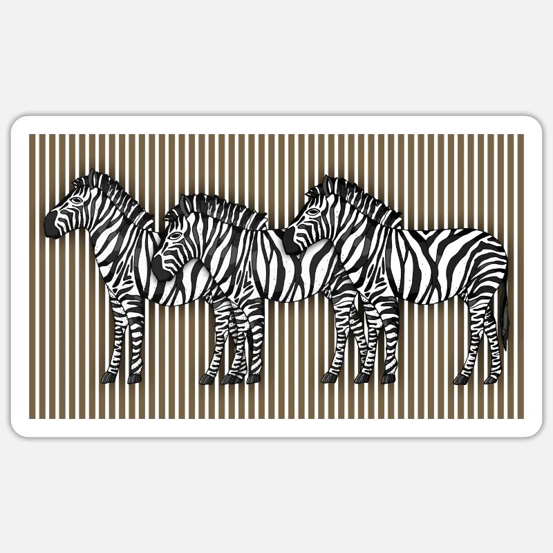 Zèbres Sticker taille S (10 x 10 cm)