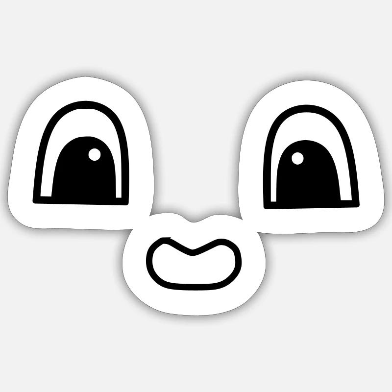 Cute face - Sticker size S (10 x 10 cm) - white matte