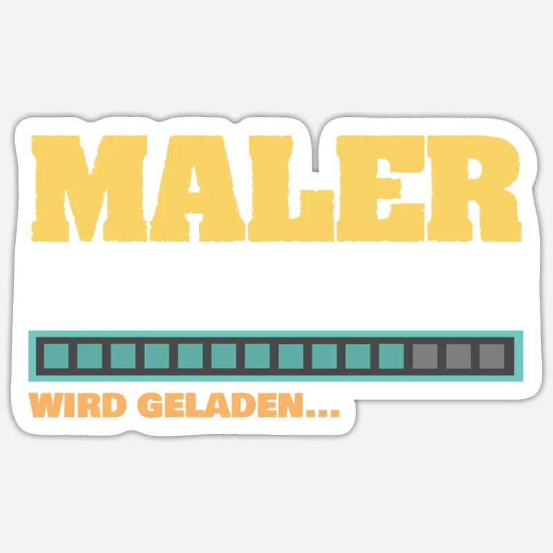 Maler - Sticker Größe S (10 x 10 cm) - Mattweiß