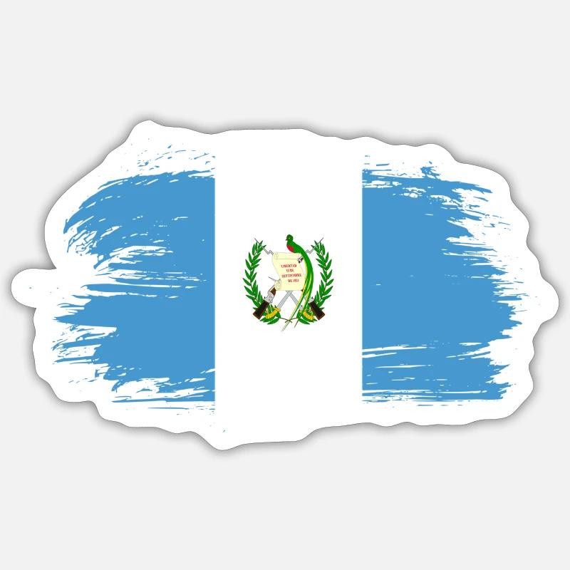 Drapeau du Guatemala - Sticker taille S (10 x 10 cm) - blanc mat