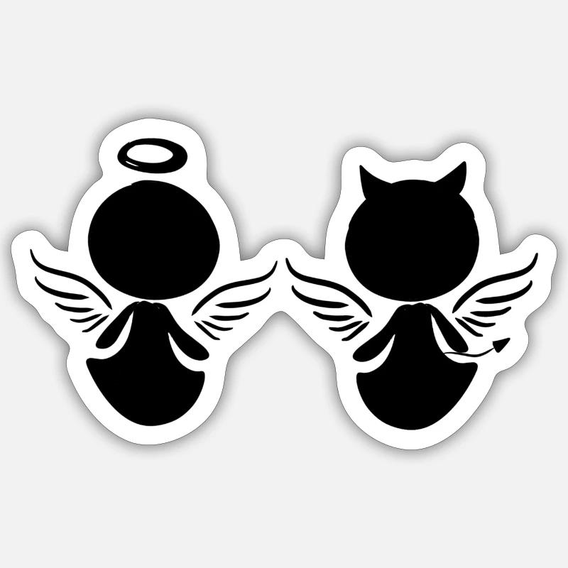 Ange Diable Symbole Peuple Sticker taille S (10 x 10 cm)