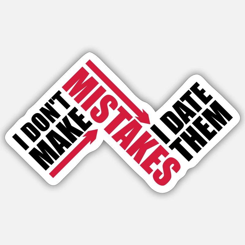 Date Erreurs Citation Logo - Sticker taille S (10 x 10 cm) - blanc mat