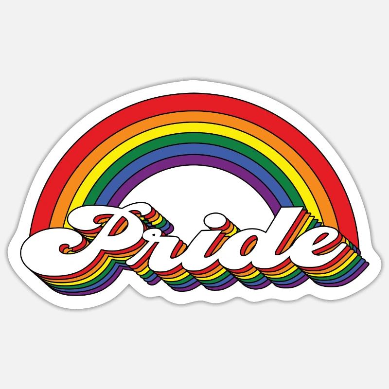 Pride Rainbow - Sticker Größe S (10 x 10 cm) - Mattweiß