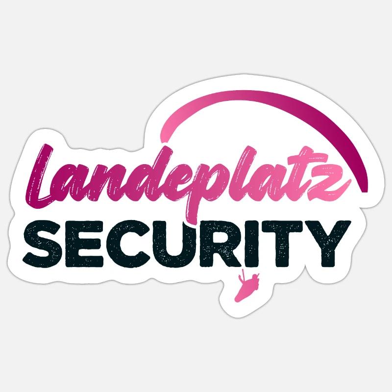 Landeplatz SECURITY - Sticker Größe S (10 x 10 cm) - Mattweiß