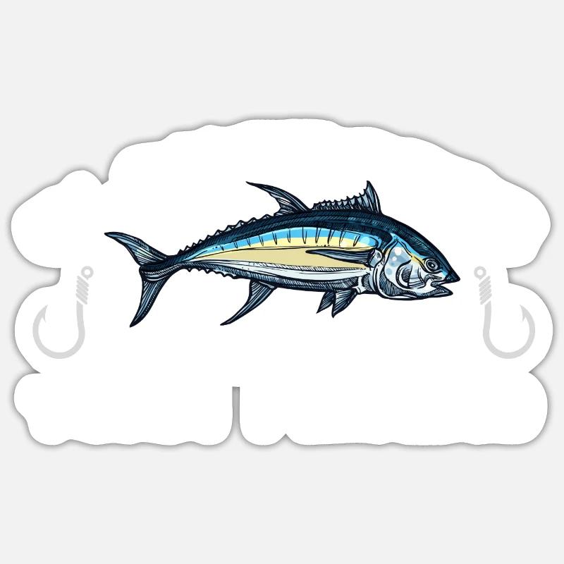 Gloucester Thunfischfang - Sticker Größe S (10 x 10 cm) - Mattweiß