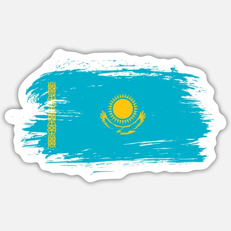 Drapeau du Kazakhstan Sticker taille S (10 x 10 cm)