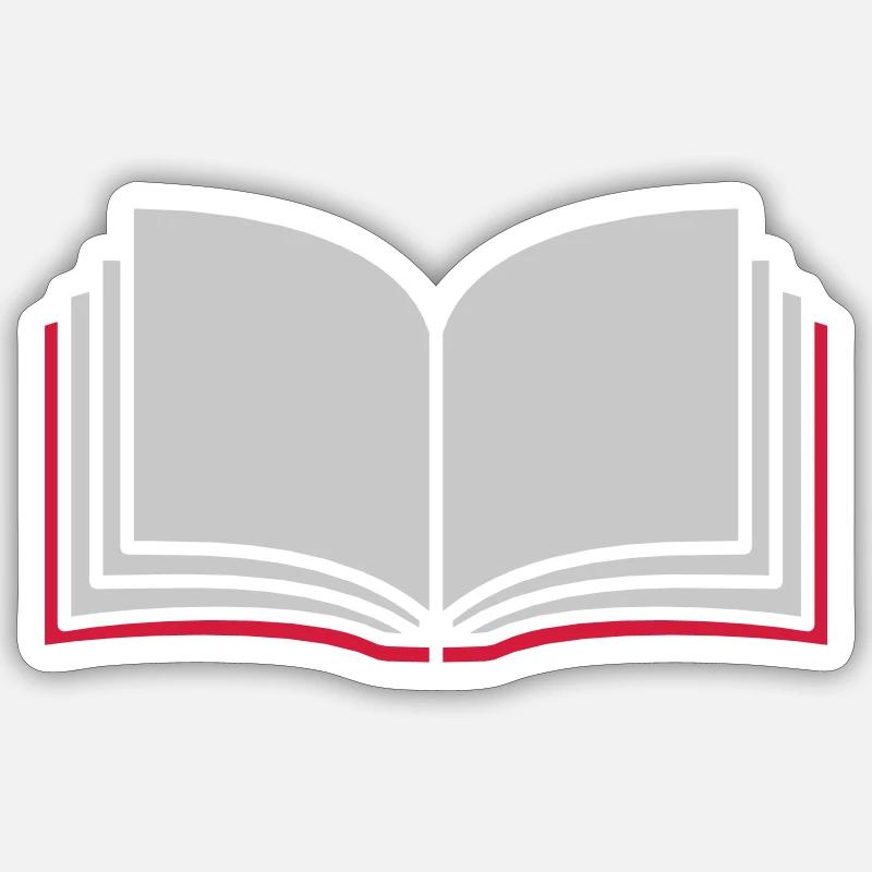 Learning Open Book Pages Sticker size S (10 x 10 cm)