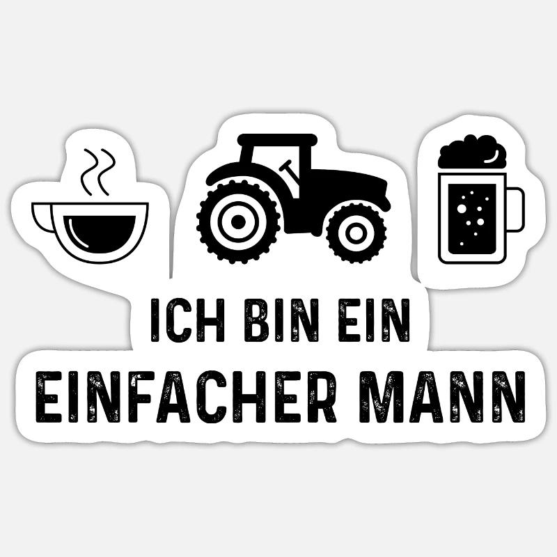 Ich bin ein Einfacher Mann - Sticker Größe S (10 x 10 cm)