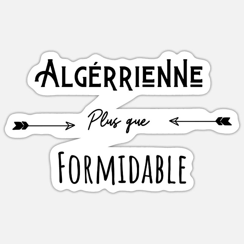 algérienne plus que formidable - Sticker taille S (10 x 10 cm) - blanc mat