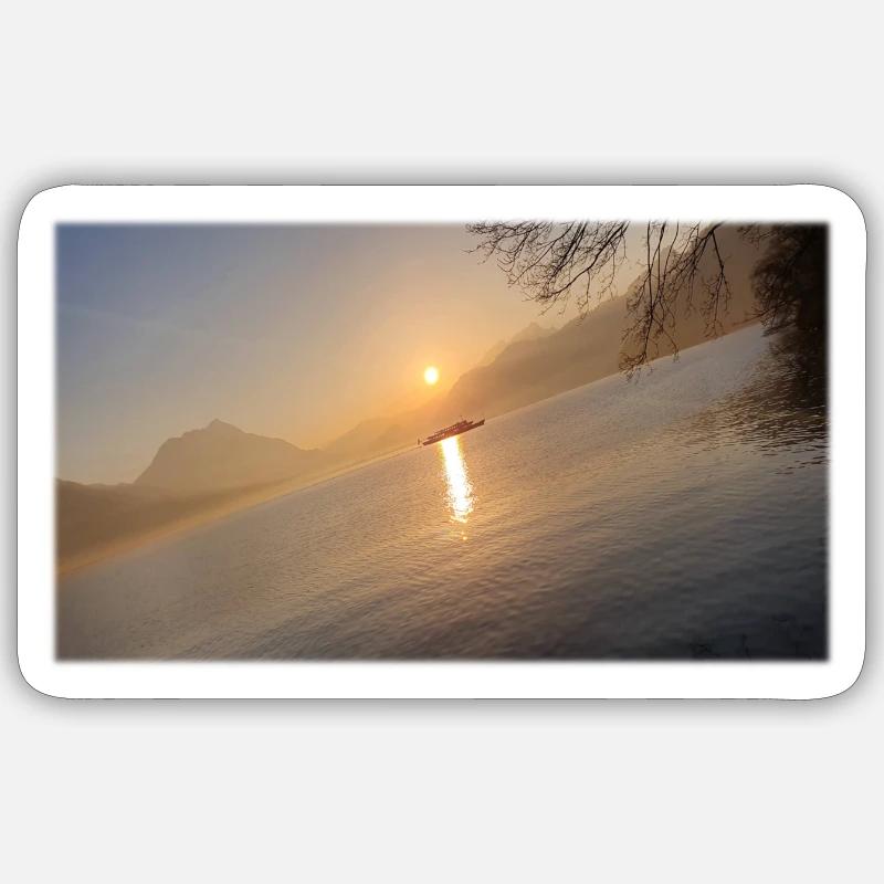 Sunset - Sticker size S (10 x 10 cm) - white matte