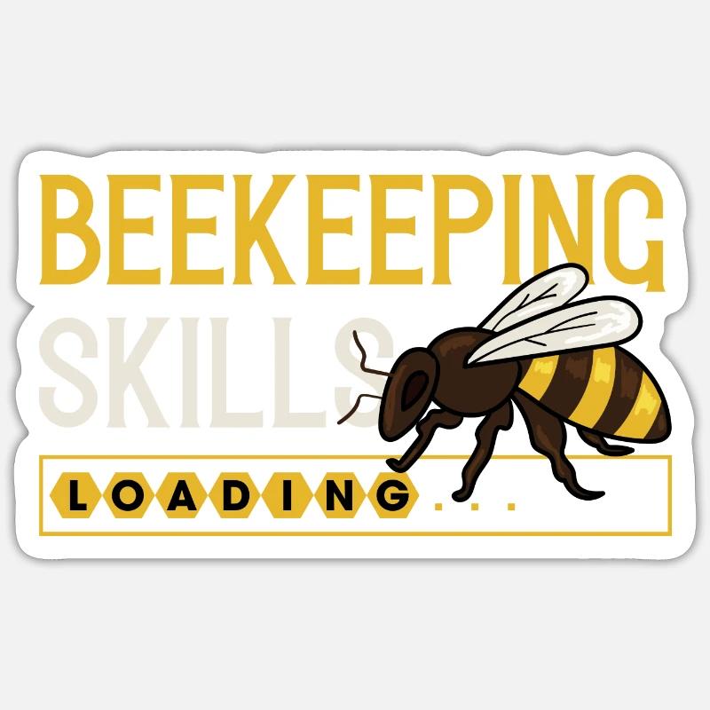 Compétences apicoles Ironic Beekeeper Honey - Sticker taille S (10 x 10 cm) - blanc mat