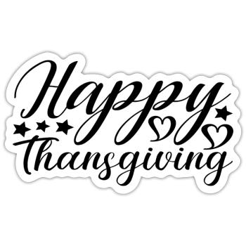 Happy Thansgiving - Sticker Größe S (10 x 10 cm) - Mattweiß - Vorne
