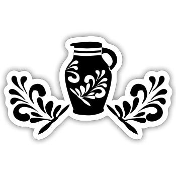 Bembel Design - Bembelschwung Hessen Liebe - Sticker Größe S (10 x 10 cm) - Mattweiß - Vorne
