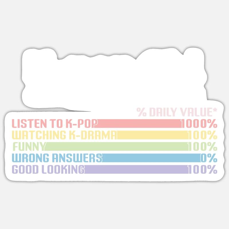 K-Pop Corée Pop Pop Musique Sud Corée Du Sud Musique coréenne - Sticker taille S (10 x 10 cm) - blanc mat