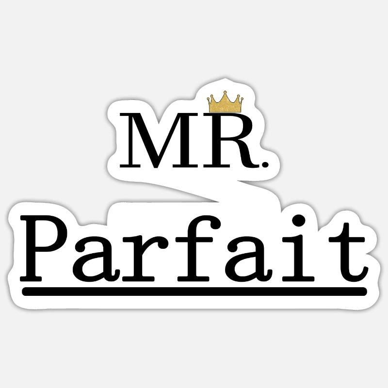 Mr Parfait - Sticker taille S (10 x 10 cm) - blanc mat
