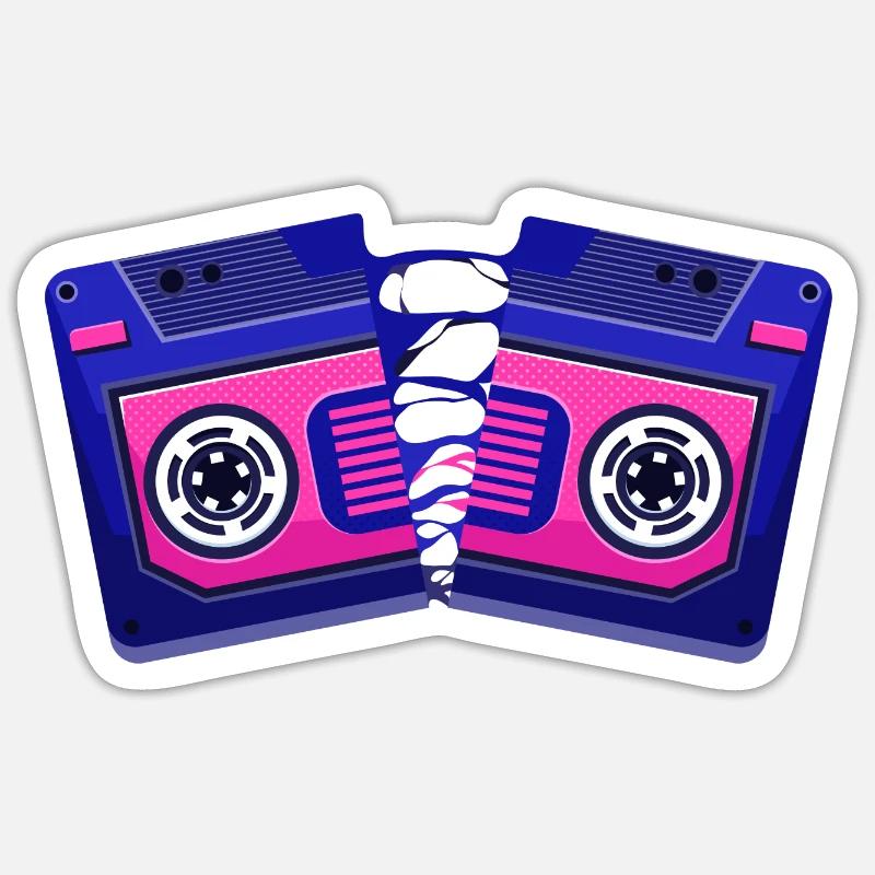kaputte Kassette - Sticker Größe S (10 x 10 cm) - Mattweiß