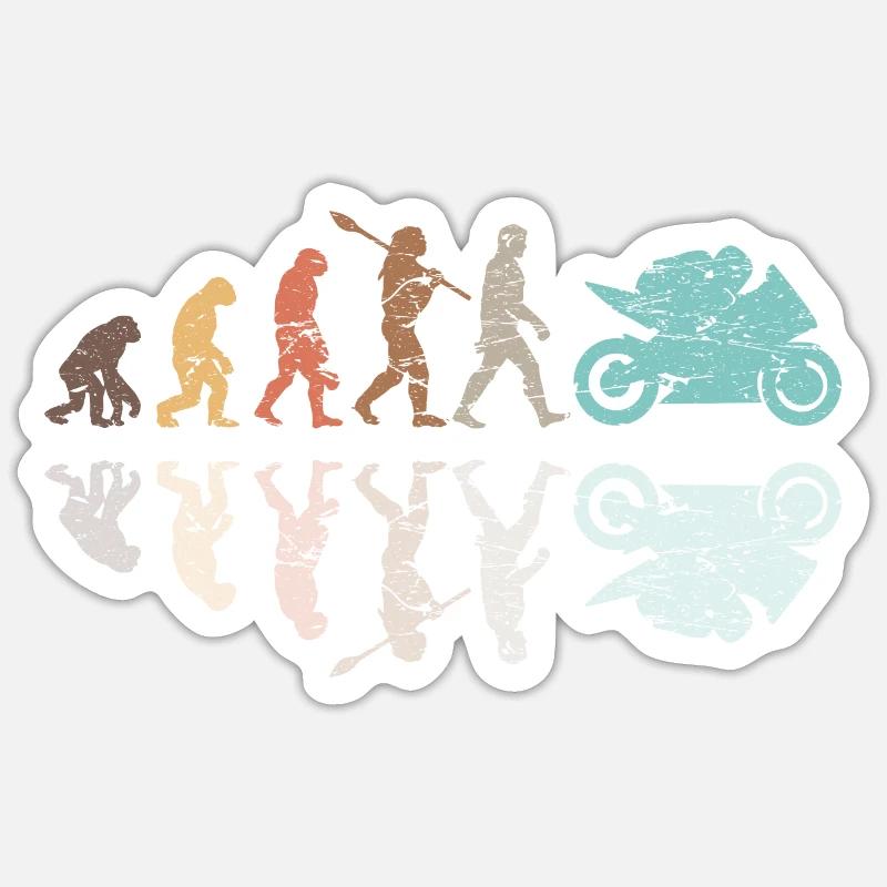 Motorcycle Evolution Vintage Shadow Biker Sticker Größe S (10 x 10 cm)