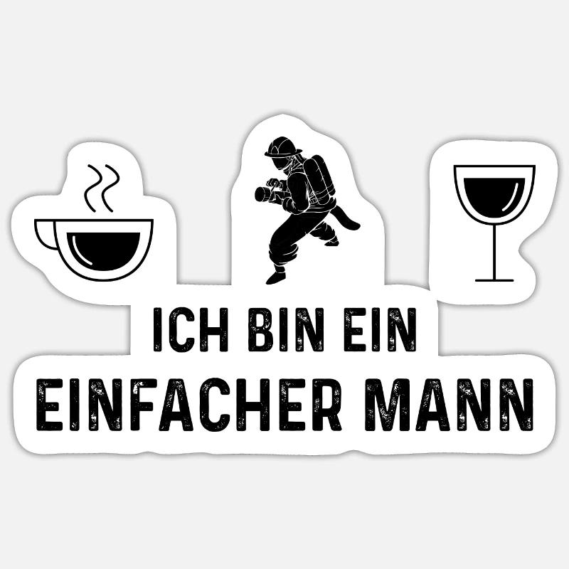 Ich bin ein Einfacher Mann - - Sticker Größe S (10 x 10 cm) - Mattweiß