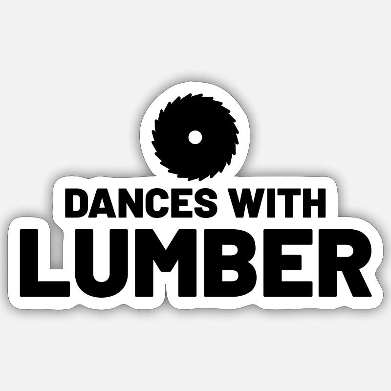 Danses avec du bois d’œuvre - Sticker taille S (10 x 10 cm) - blanc mat
