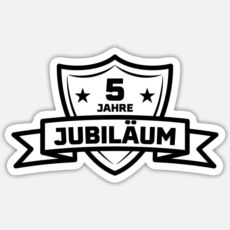 5 Jahre Jubiläum Geschenk - Sticker Größe S (10 x 10 cm) - Mattweiß