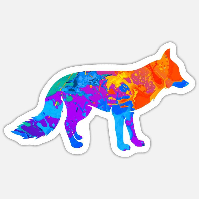 Fox Red Fox Foxes Silhouette Gift Sticker size S (10 x 10 cm)