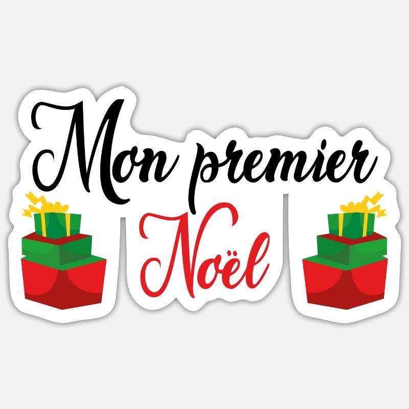 Mon Premier Noel - Sticker taille S (10 x 10 cm) - blanc mat