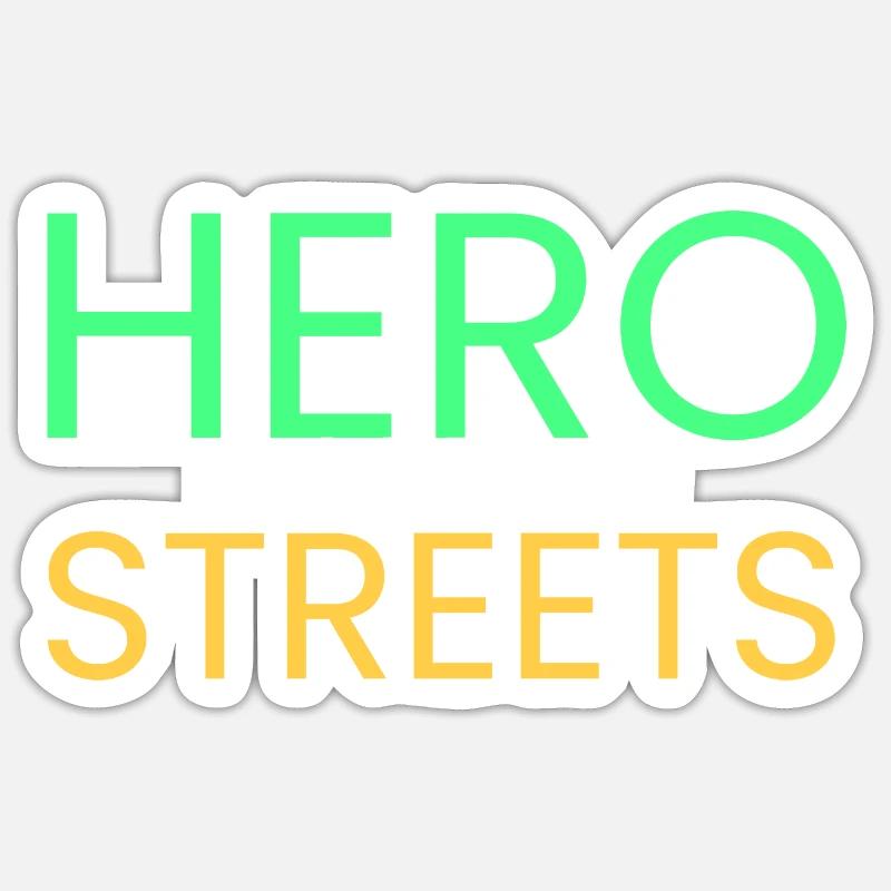 Held auf der Straße - Sticker Größe S (10 x 10 cm) - Mattweiß