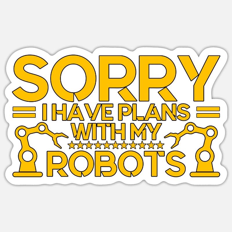 Robotik Ingenieur Lehrer Technik Geschenk Sticker Größe S (10 x 10 cm)