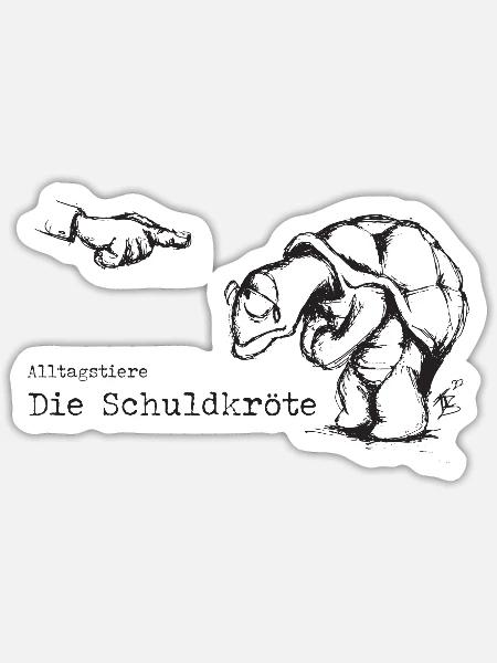 Die Schuldkröte - Sticker Größe S (10 x 10 cm) - Mattweiß