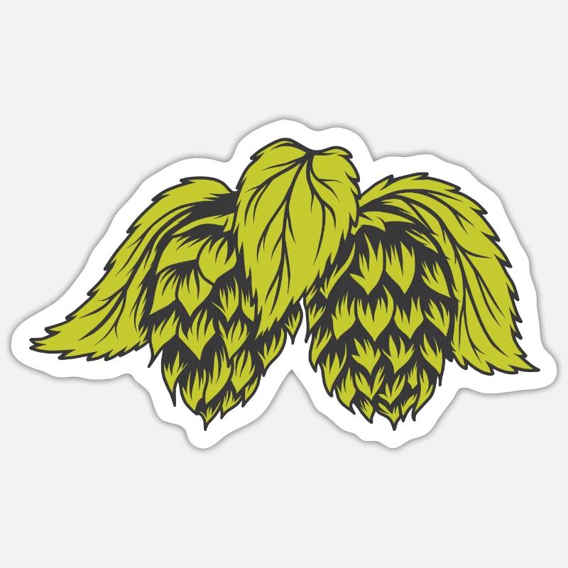 Houblon - Sticker taille S (10 x 10 cm) - blanc mat