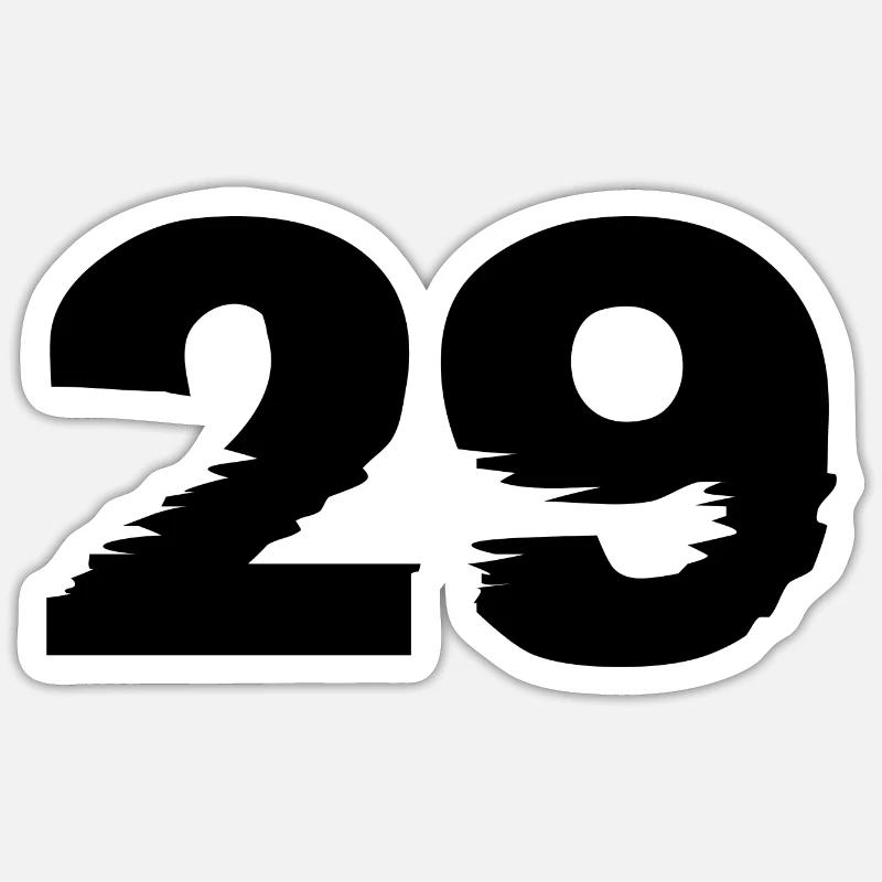29 Numéro - Sticker taille S (10 x 10 cm) - blanc mat