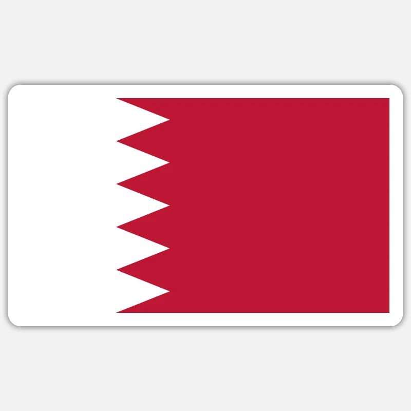 Drapeau du Qatar - Sticker taille S (10 x 10 cm) - blanc mat
