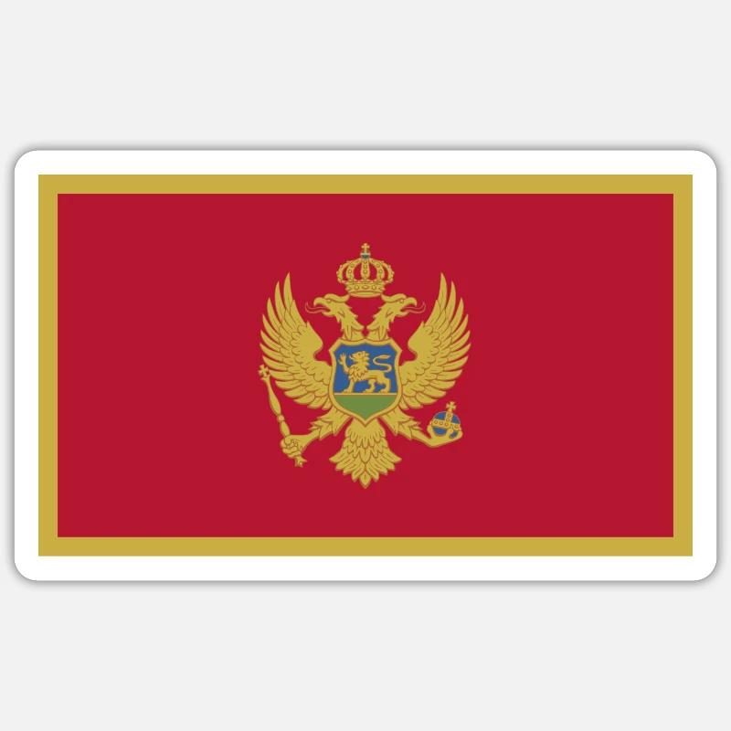 Drapeau du Monténégro - Sticker taille S (10 x 10 cm) - blanc mat