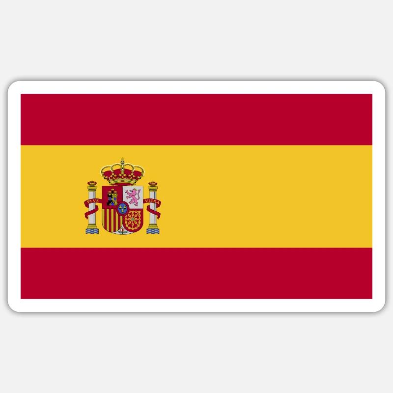 Drapeau de l’Espagne - Sticker taille S (10 x 10 cm) - blanc mat
