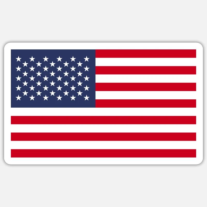 Drapeau des États-Unis - Sticker taille S (10 x 10 cm) - blanc mat