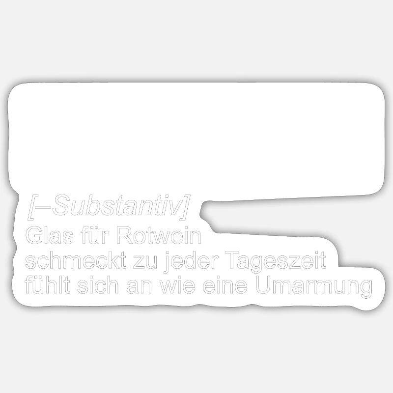 Rotweinglas Definition Design - Sticker Größe S (10 x 10 cm) - Mattweiß