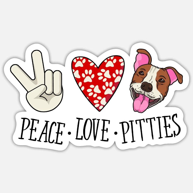 Peace Dear Pitbulls - Maître propriétaire de chien Sticker taille S (10 x 10 cm)