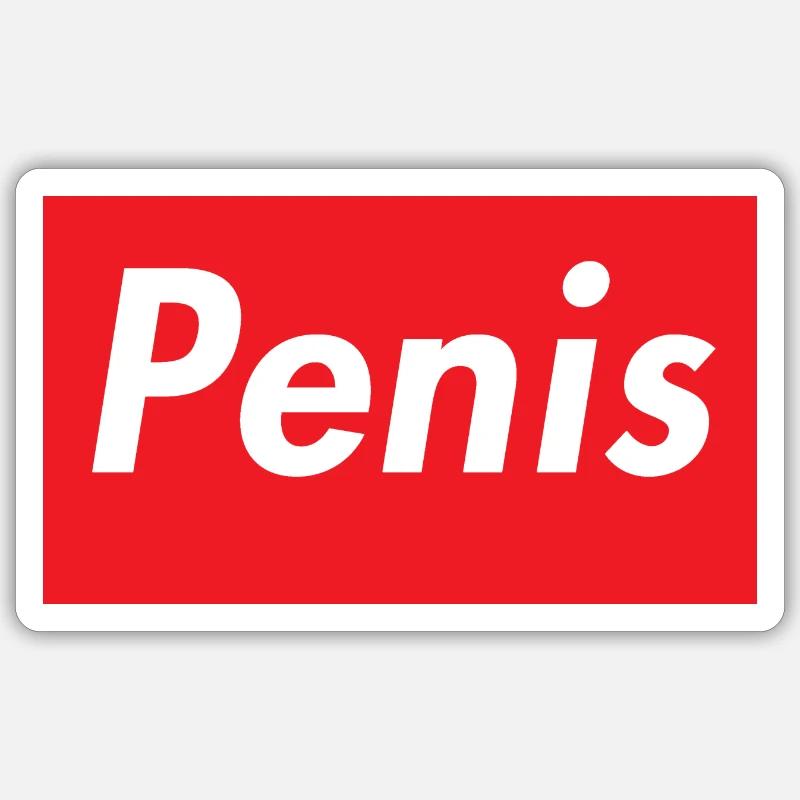 penis - Sticker size S (10 x 10 cm) - white matte
