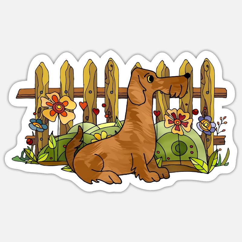 Hund - Sticker Größe S (10 x 10 cm) - Mattweiß