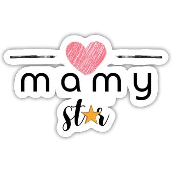 Mamy Stern - Sticker Größe S (10 x 10 cm) - Mattweiß - Vorne
