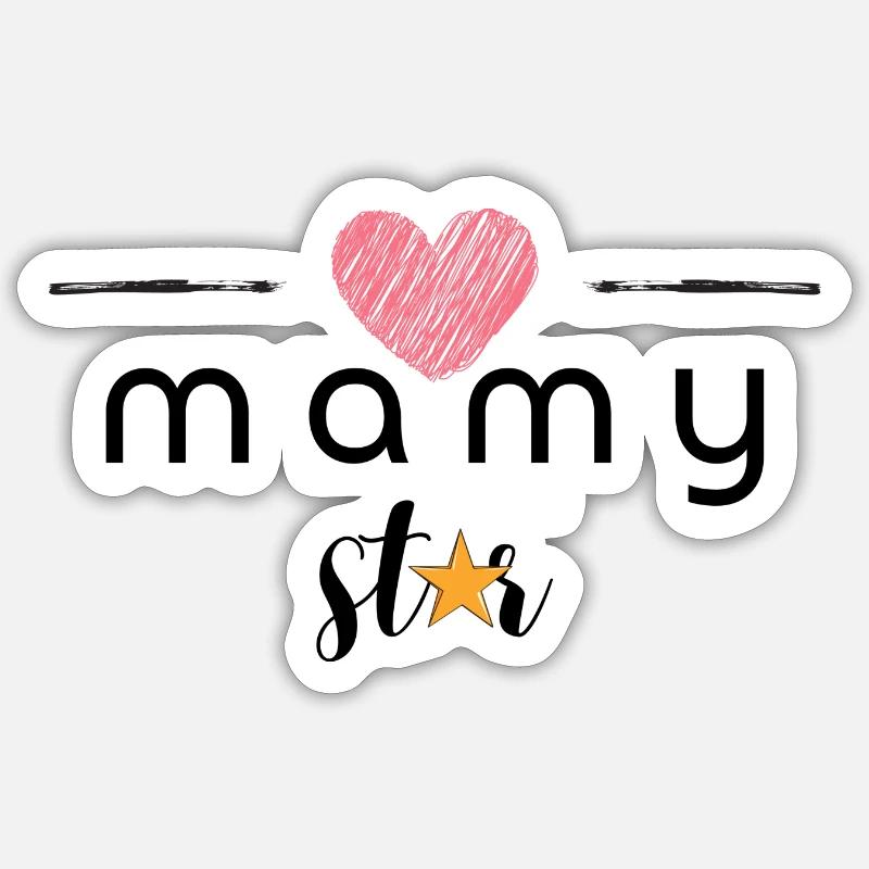 Mamy Stern - Sticker Größe S (10 x 10 cm) - Mattweiß