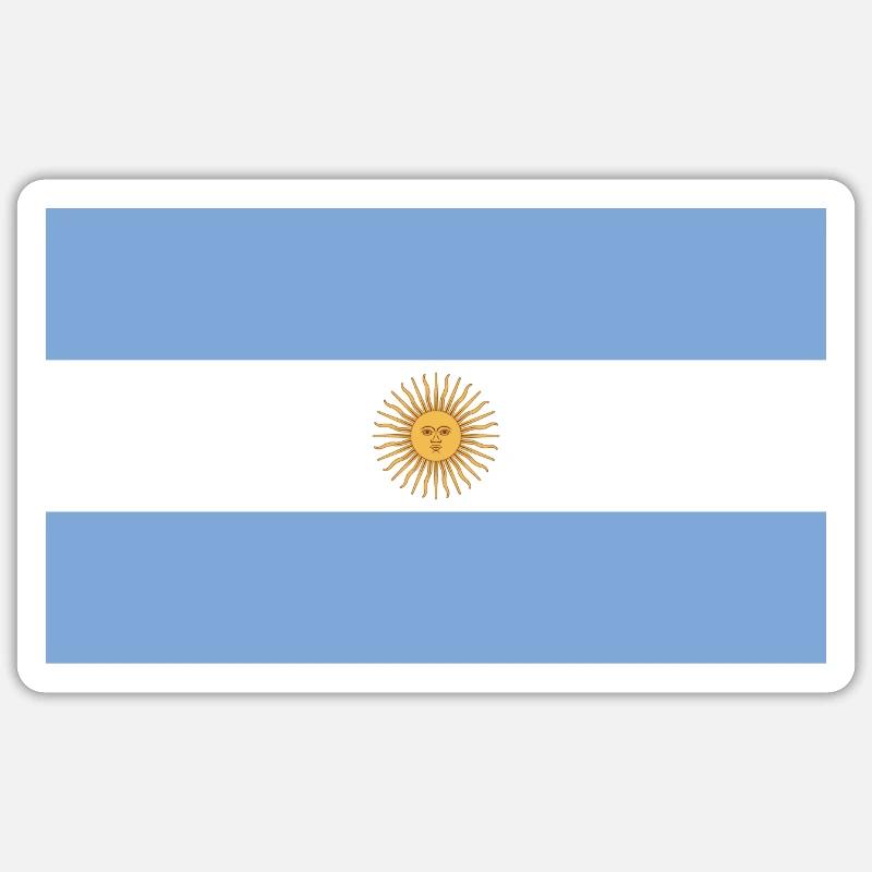 Drapeau national de l’Argentine - Sticker taille S (10 x 10 cm) - blanc mat