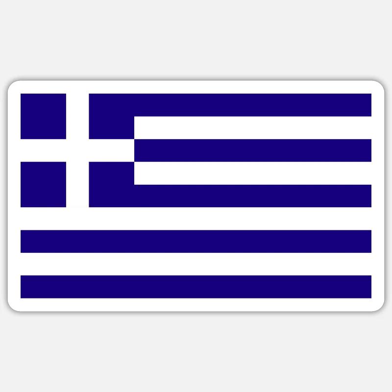 Drapeau national de la Grèce - Sticker taille S (10 x 10 cm) - blanc mat