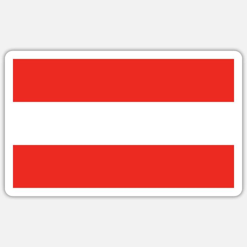 Drapeau national de l’Autriche - Sticker taille S (10 x 10 cm) - blanc mat