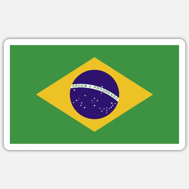 Drapeau national du Brésil Sticker taille S (10 x 10 cm)