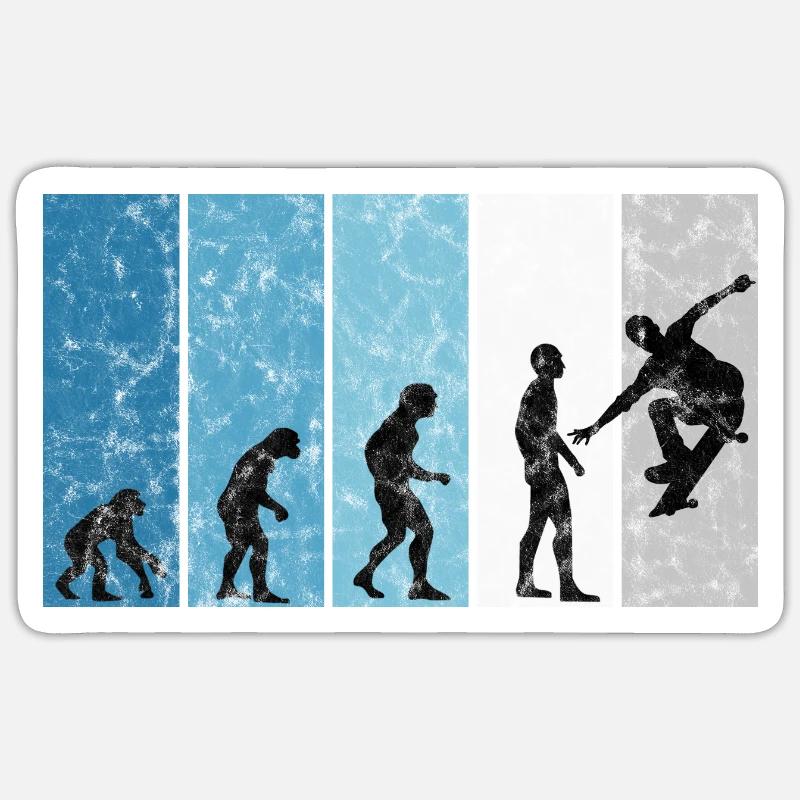 Skateboarder Skateboard Skater Skate Evolution Sticker taille S (10 x 10 cm)