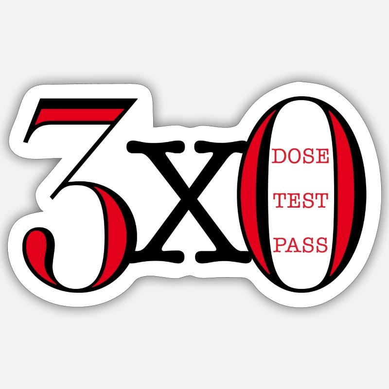 3x0 - Sticker taille S (10 x 10 cm) - blanc mat