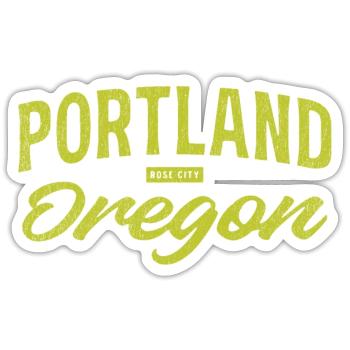 Portland Oregon Vintage Script - Sticker size S (10 x 10 cm) - white matte - Front