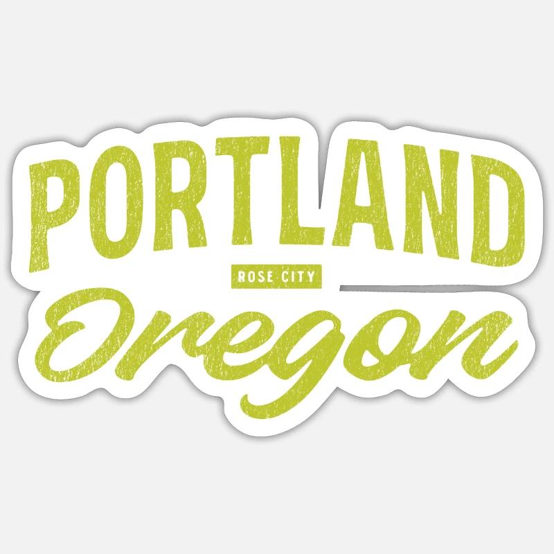 Portland Oregon Vintage Script Sticker taille S (10 x 10 cm)