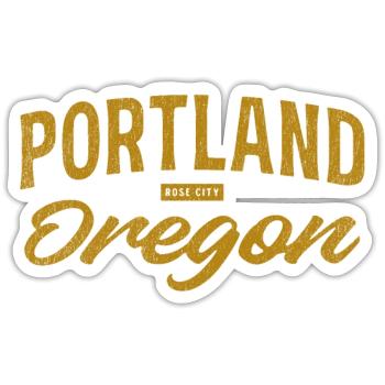 Portland Oregon Vintage Font - Sticker size S (10 x 10 cm) - white matte - Front